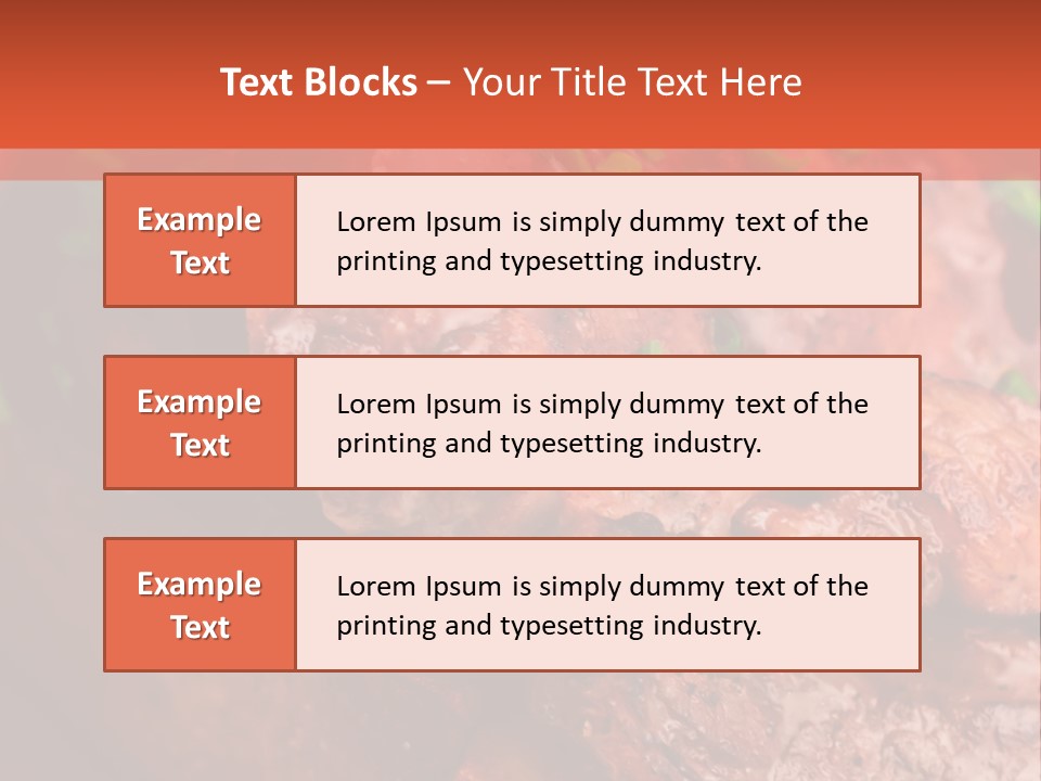 A Red Plate With Meat And Vegetables On It PowerPoint Template
