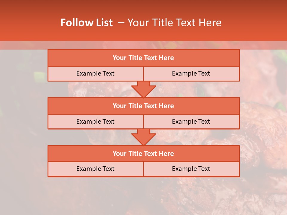 A Red Plate With Meat And Vegetables On It PowerPoint Template