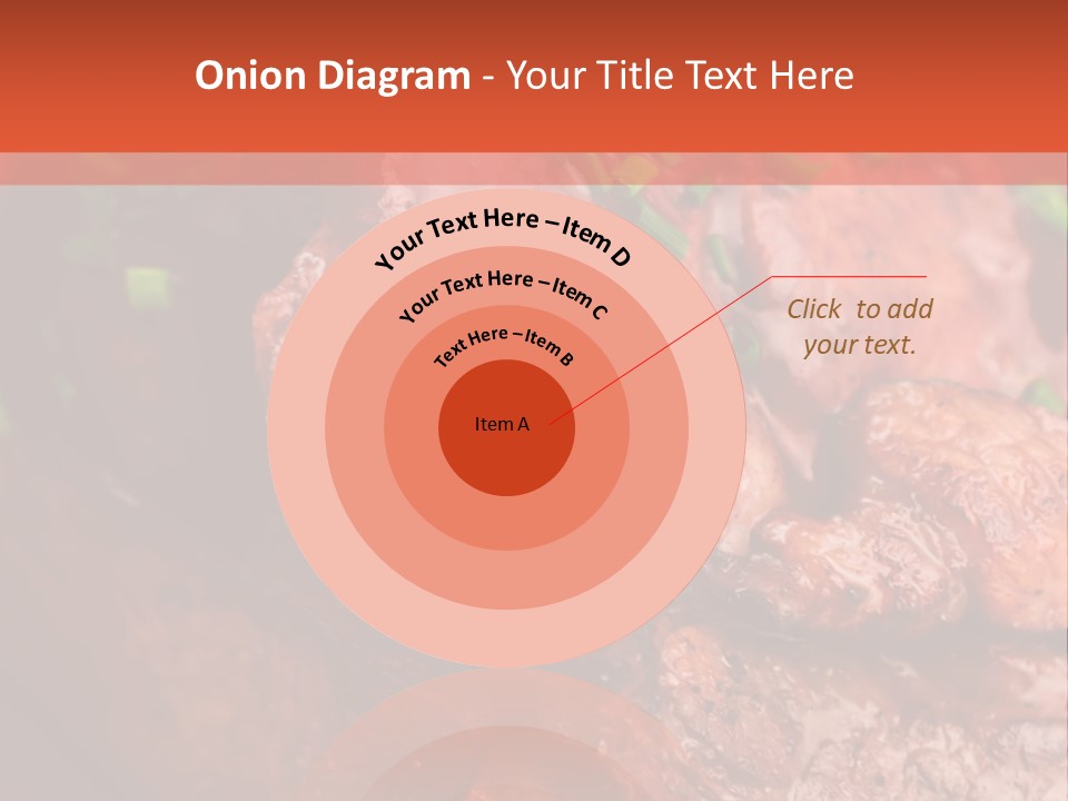 A Red Plate With Meat And Vegetables On It PowerPoint Template