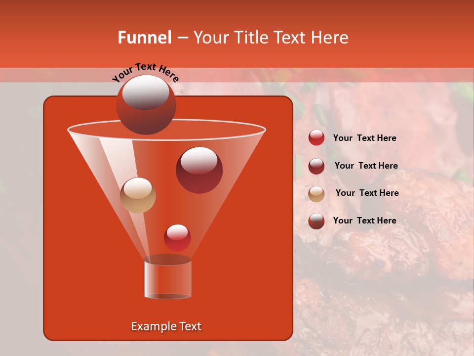A Red Plate With Meat And Vegetables On It PowerPoint Template