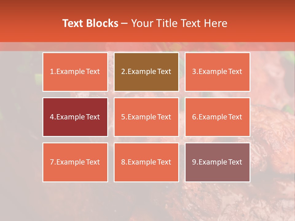A Red Plate With Meat And Vegetables On It PowerPoint Template