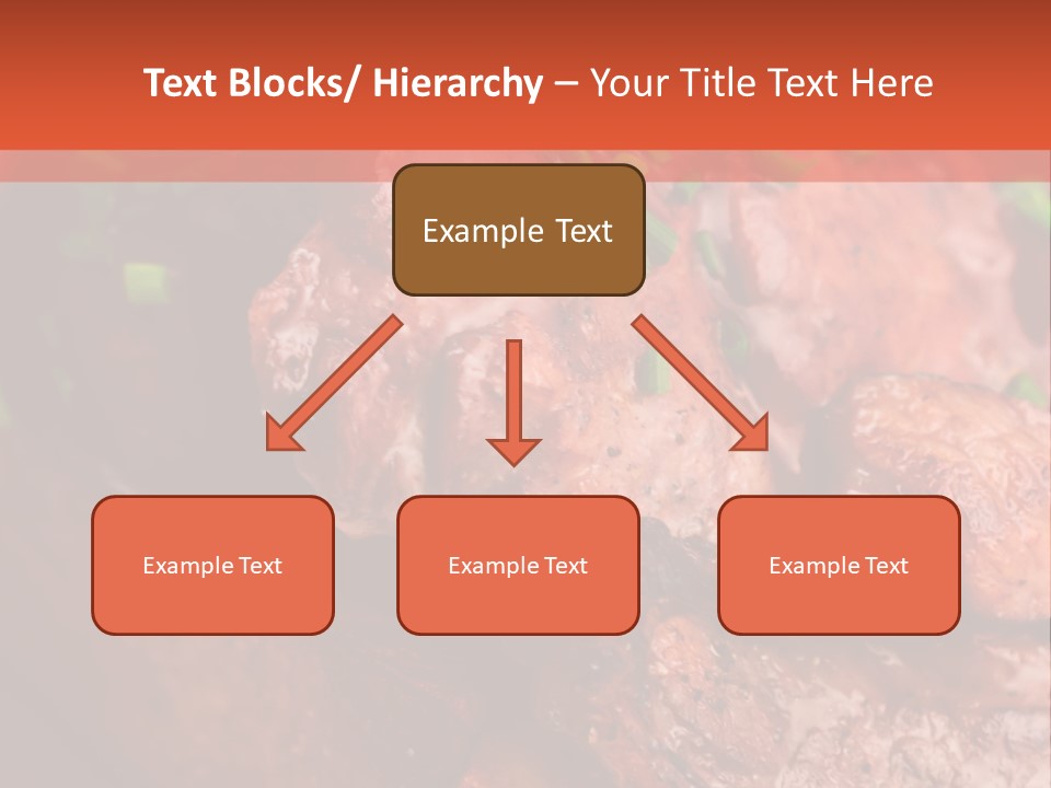 A Red Plate With Meat And Vegetables On It PowerPoint Template