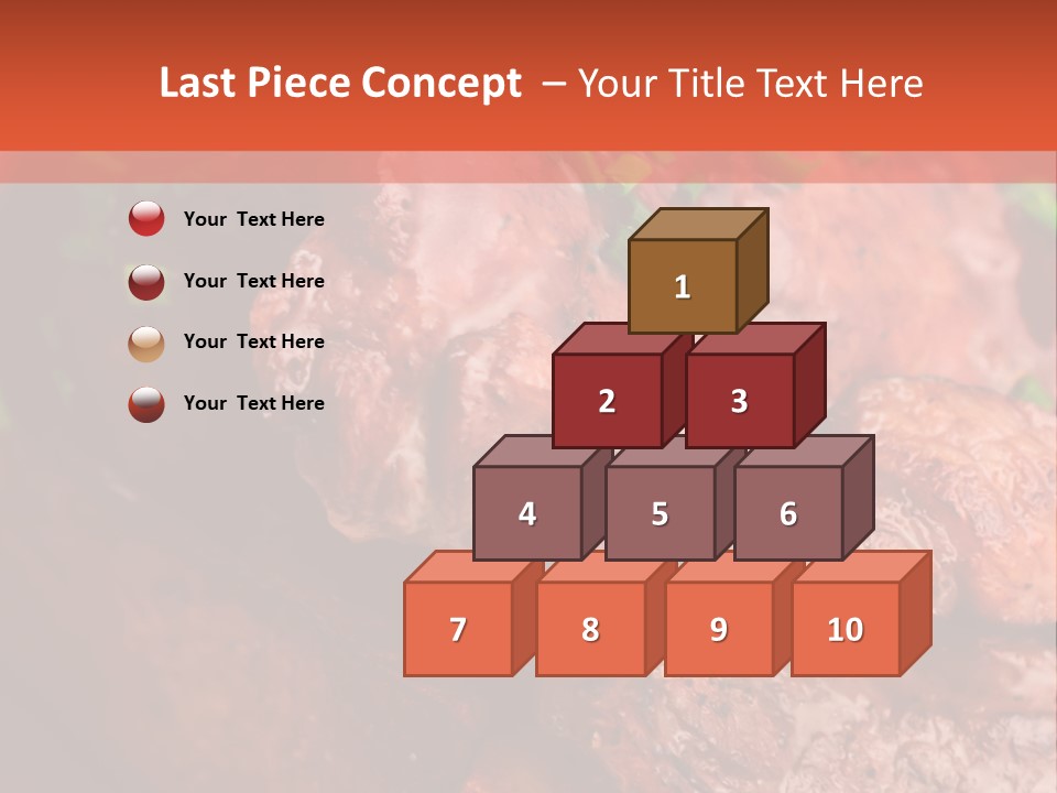 A Red Plate With Meat And Vegetables On It PowerPoint Template