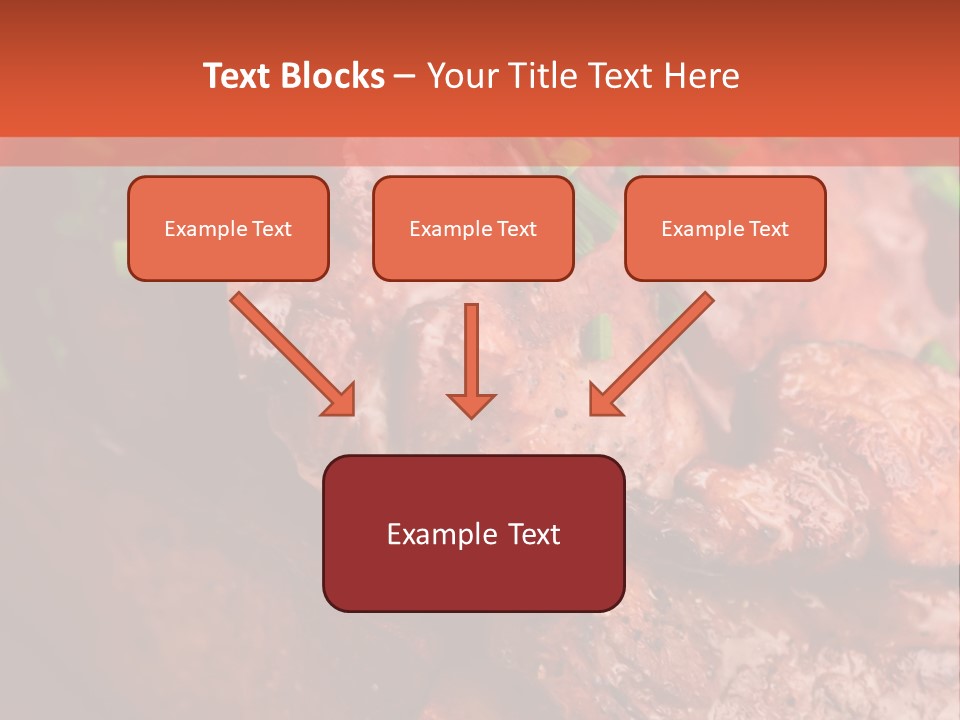 A Red Plate With Meat And Vegetables On It PowerPoint Template