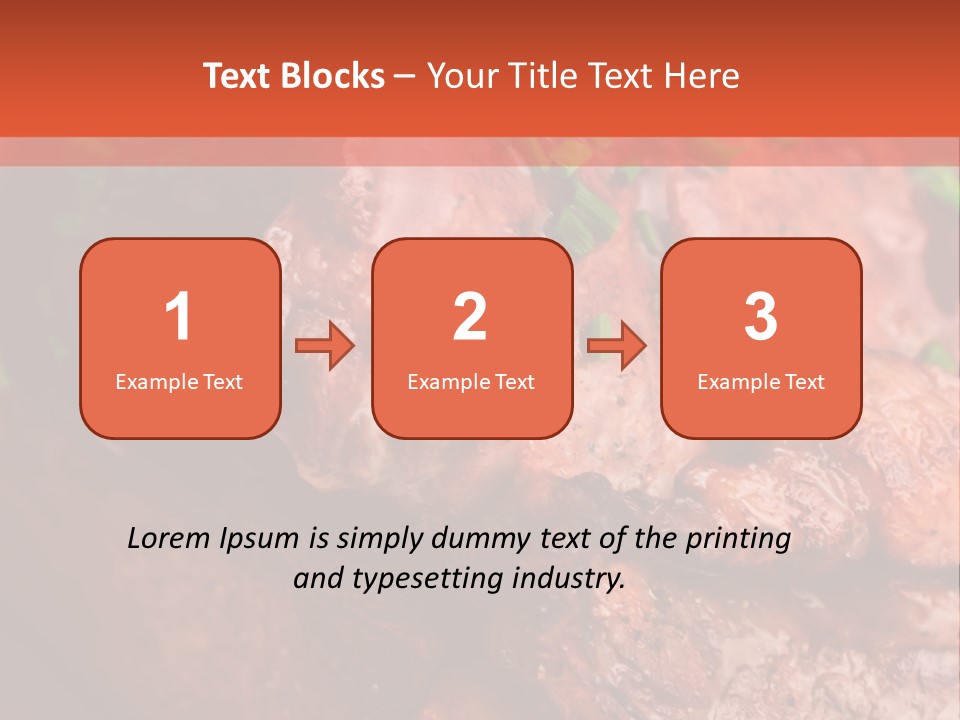 A Red Plate With Meat And Vegetables On It PowerPoint Template