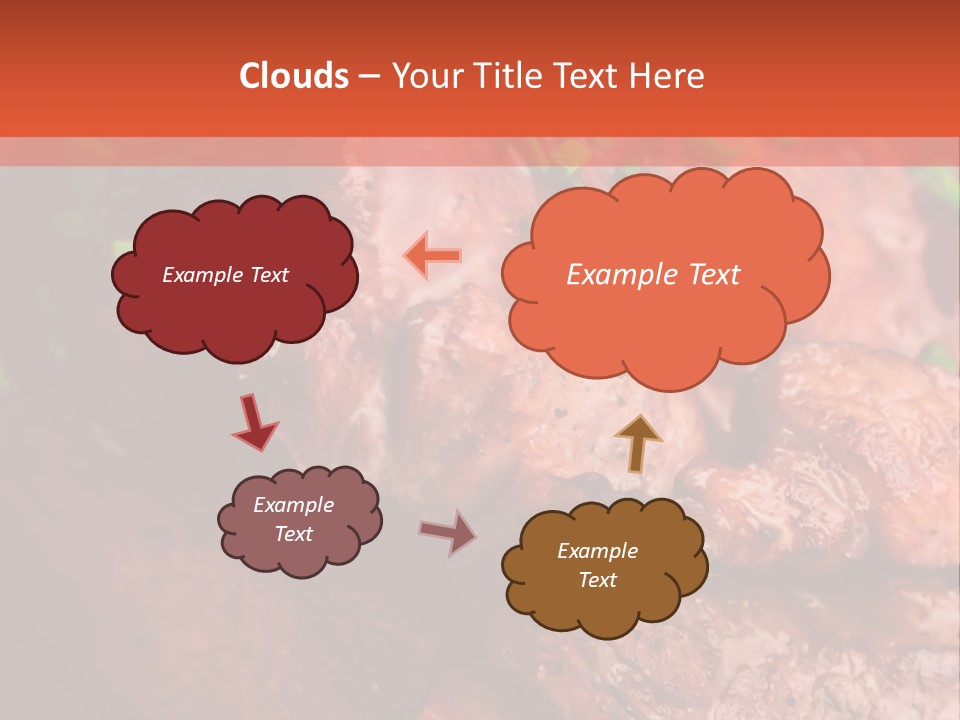A Red Plate With Meat And Vegetables On It PowerPoint Template