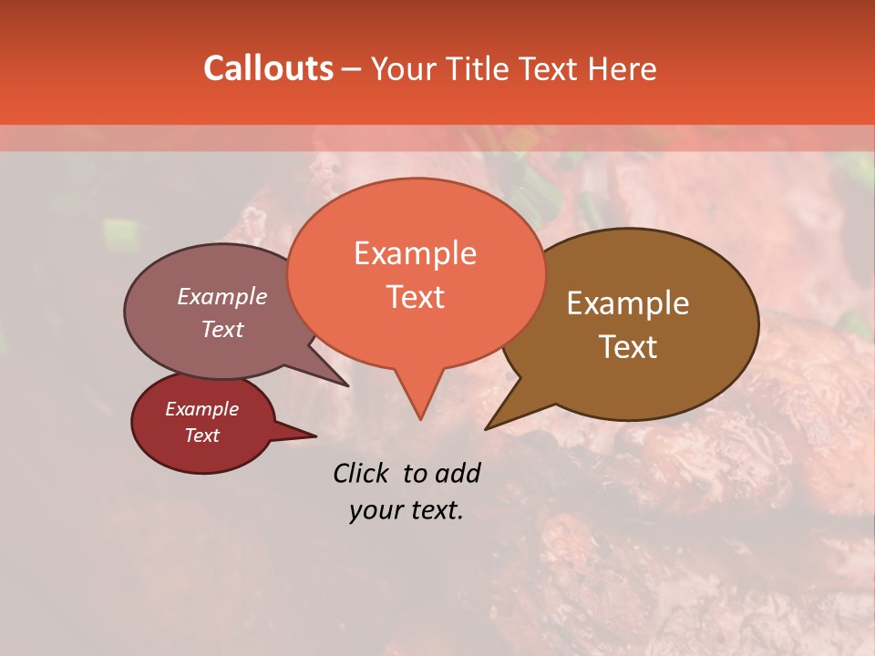 A Red Plate With Meat And Vegetables On It PowerPoint Template