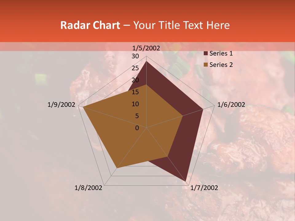 A Red Plate With Meat And Vegetables On It PowerPoint Template