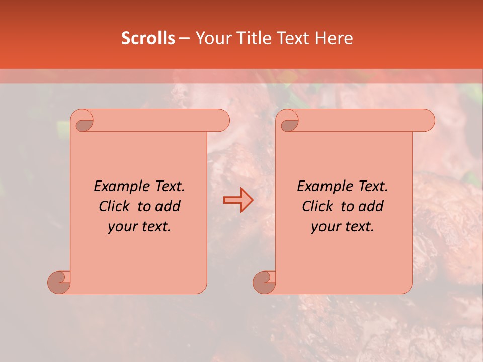 A Red Plate With Meat And Vegetables On It PowerPoint Template