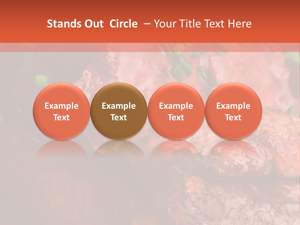 A Red Plate With Meat And Vegetables On It PowerPoint Template