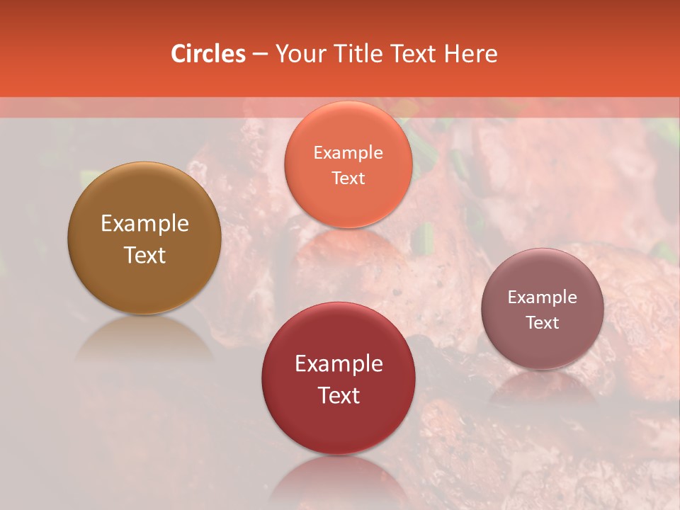 A Red Plate With Meat And Vegetables On It PowerPoint Template