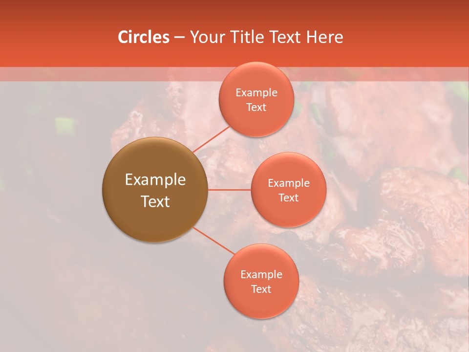 A Red Plate With Meat And Vegetables On It PowerPoint Template