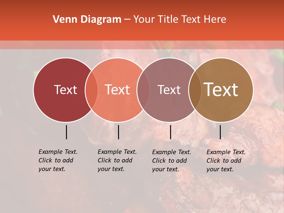 A Red Plate With Meat And Vegetables On It PowerPoint Template