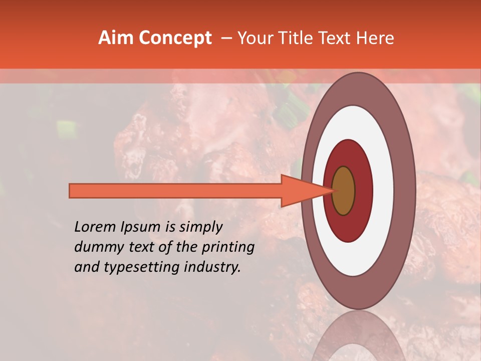 A Red Plate With Meat And Vegetables On It PowerPoint Template