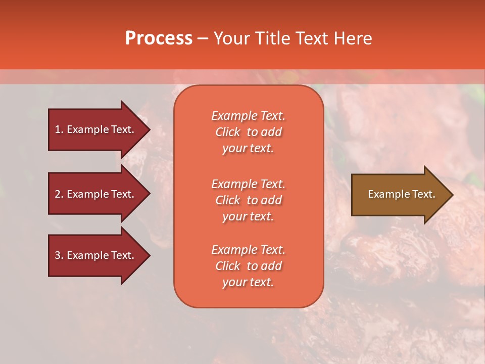 A Red Plate With Meat And Vegetables On It PowerPoint Template