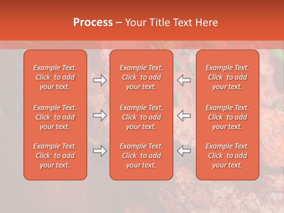 A Red Plate With Meat And Vegetables On It PowerPoint Template