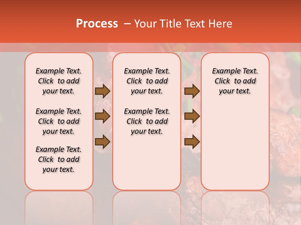 A Red Plate With Meat And Vegetables On It PowerPoint Template