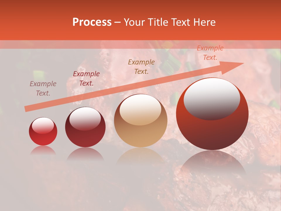 A Red Plate With Meat And Vegetables On It PowerPoint Template