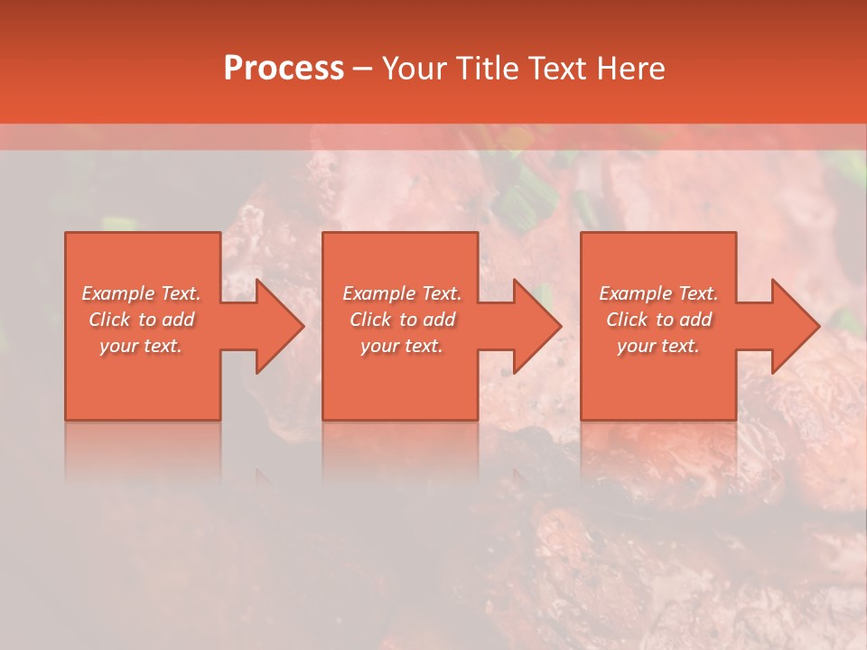 A Red Plate With Meat And Vegetables On It PowerPoint Template