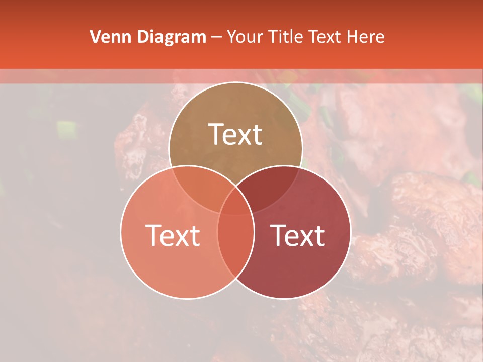 A Red Plate With Meat And Vegetables On It PowerPoint Template
