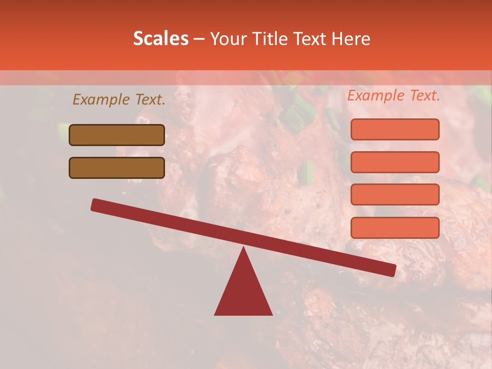 A Red Plate With Meat And Vegetables On It PowerPoint Template