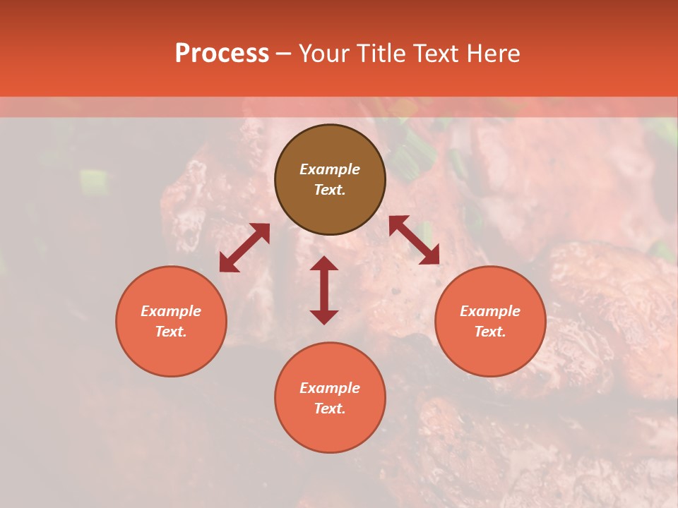 A Red Plate With Meat And Vegetables On It PowerPoint Template