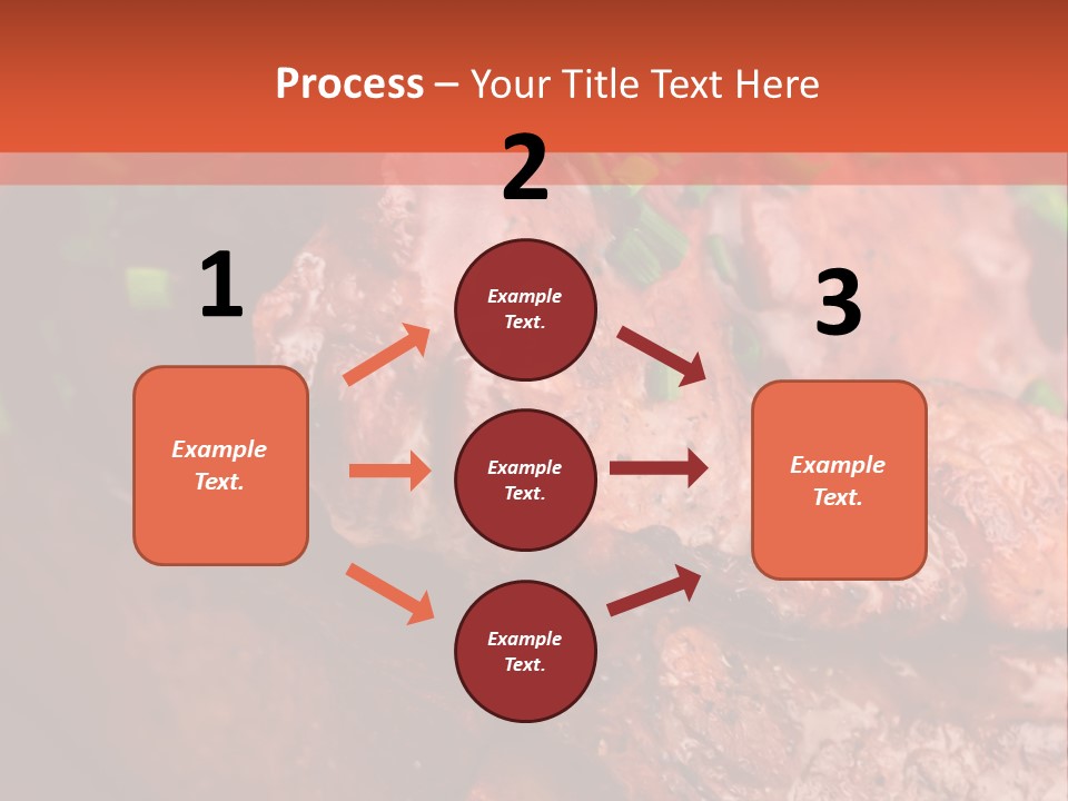 A Red Plate With Meat And Vegetables On It PowerPoint Template