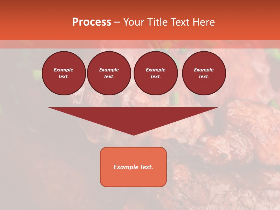 A Red Plate With Meat And Vegetables On It PowerPoint Template