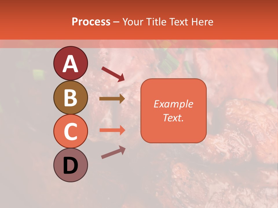 A Red Plate With Meat And Vegetables On It PowerPoint Template