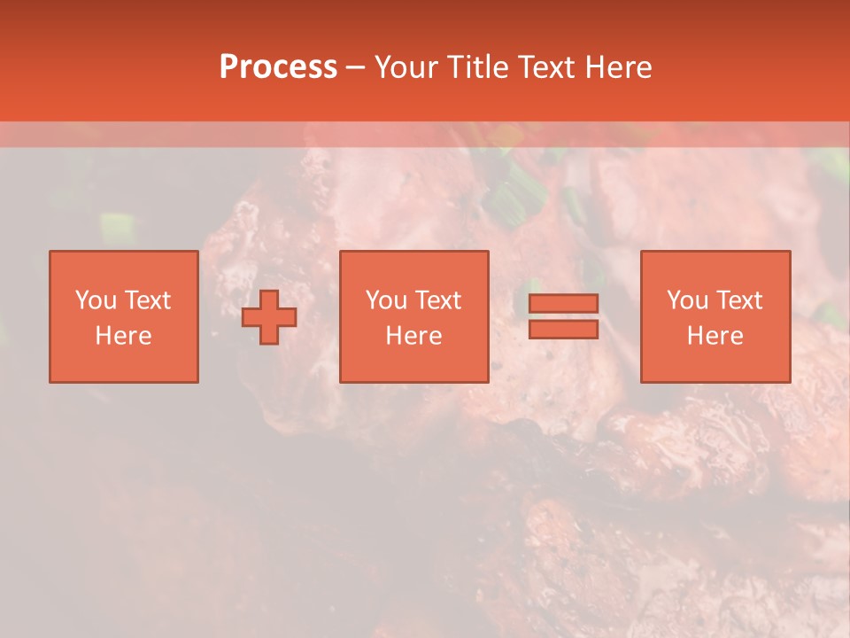 A Red Plate With Meat And Vegetables On It PowerPoint Template