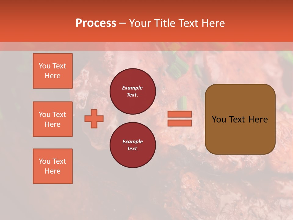 A Red Plate With Meat And Vegetables On It PowerPoint Template