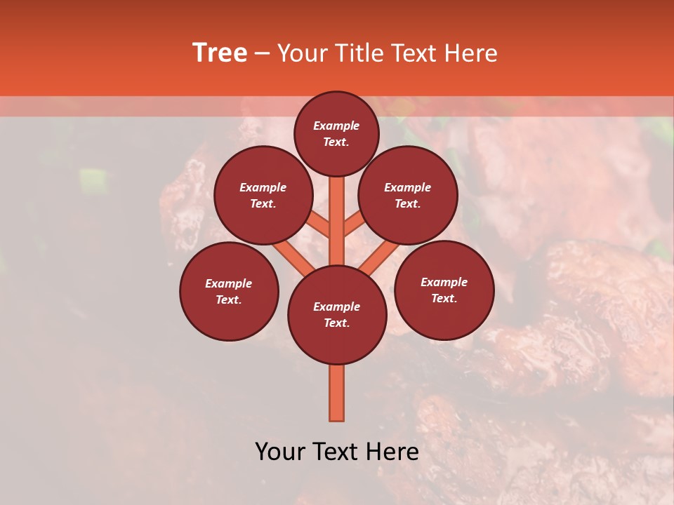 A Red Plate With Meat And Vegetables On It PowerPoint Template