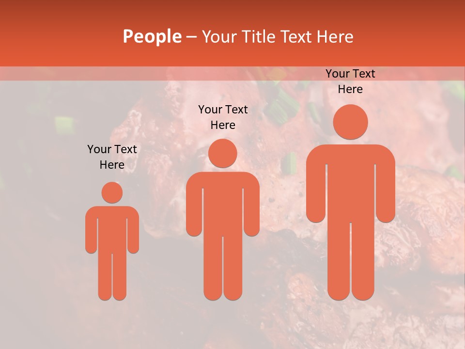 A Red Plate With Meat And Vegetables On It PowerPoint Template