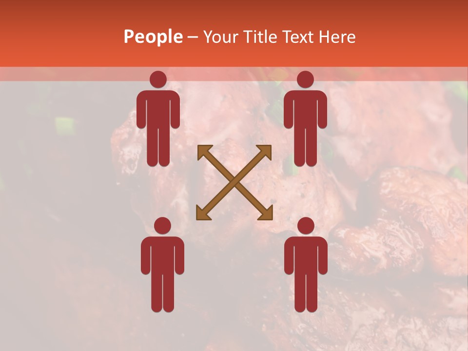 A Red Plate With Meat And Vegetables On It PowerPoint Template