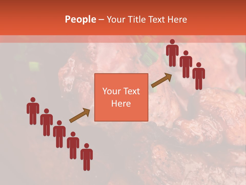 A Red Plate With Meat And Vegetables On It PowerPoint Template