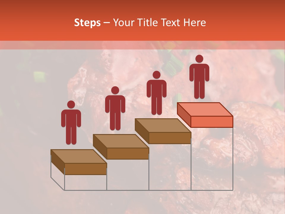 A Red Plate With Meat And Vegetables On It PowerPoint Template