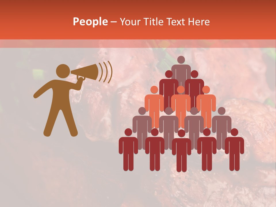 A Red Plate With Meat And Vegetables On It PowerPoint Template