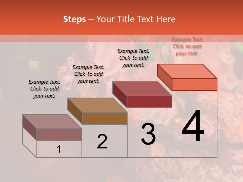 A Red Plate With Meat And Vegetables On It PowerPoint Template