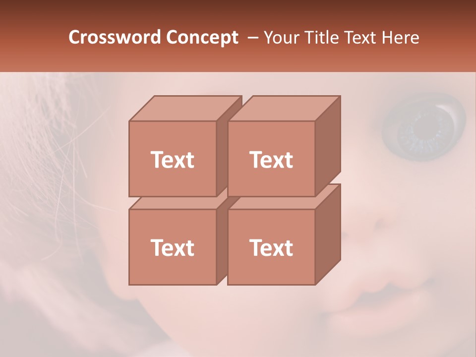 A Close Up Of A Doll With Blue Eyes PowerPoint Template
