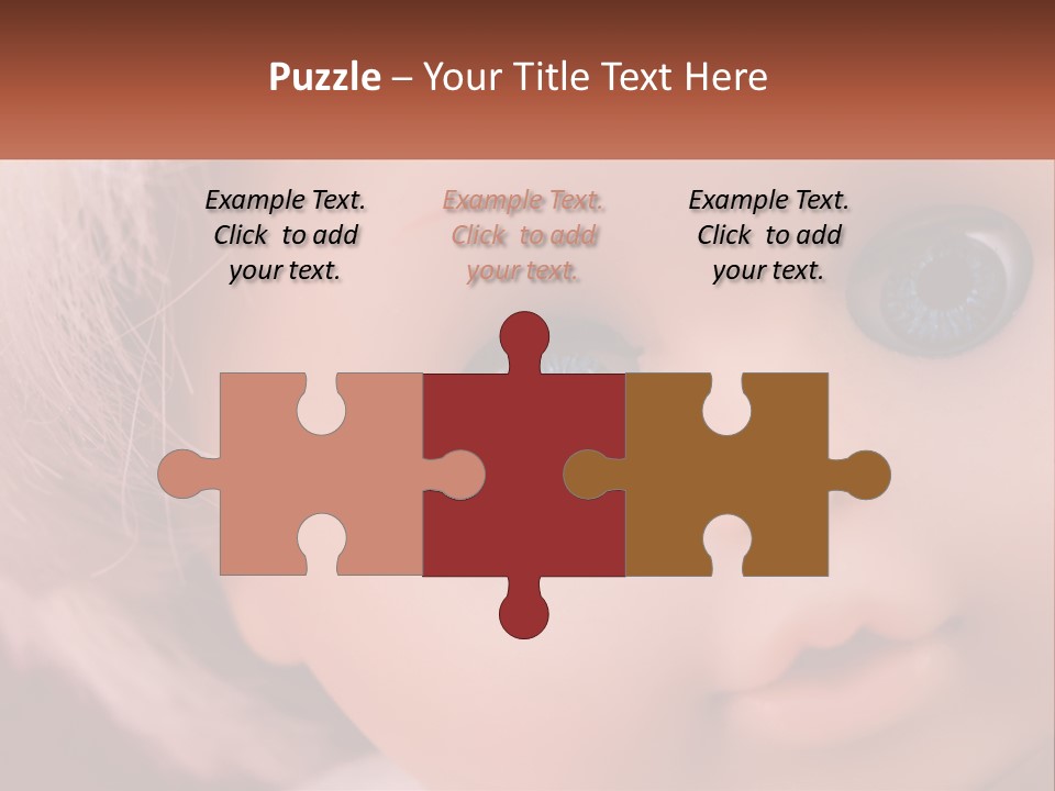 A Close Up Of A Doll With Blue Eyes PowerPoint Template