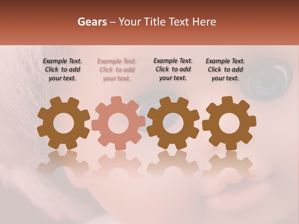 A Close Up Of A Doll With Blue Eyes PowerPoint Template