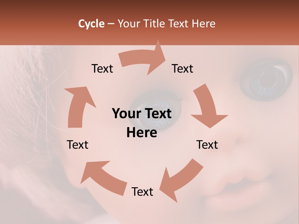 A Close Up Of A Doll With Blue Eyes PowerPoint Template
