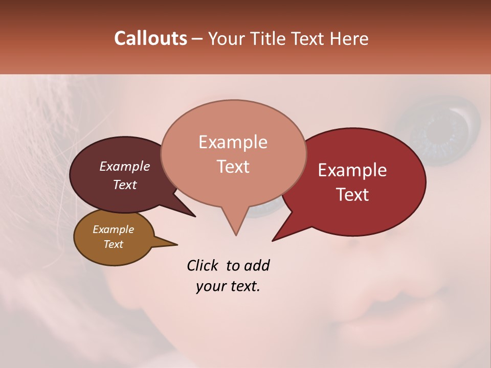 A Close Up Of A Doll With Blue Eyes PowerPoint Template