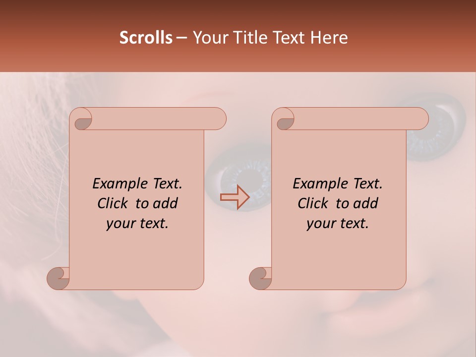A Close Up Of A Doll With Blue Eyes PowerPoint Template