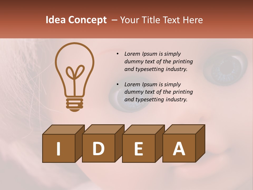 A Close Up Of A Doll With Blue Eyes PowerPoint Template