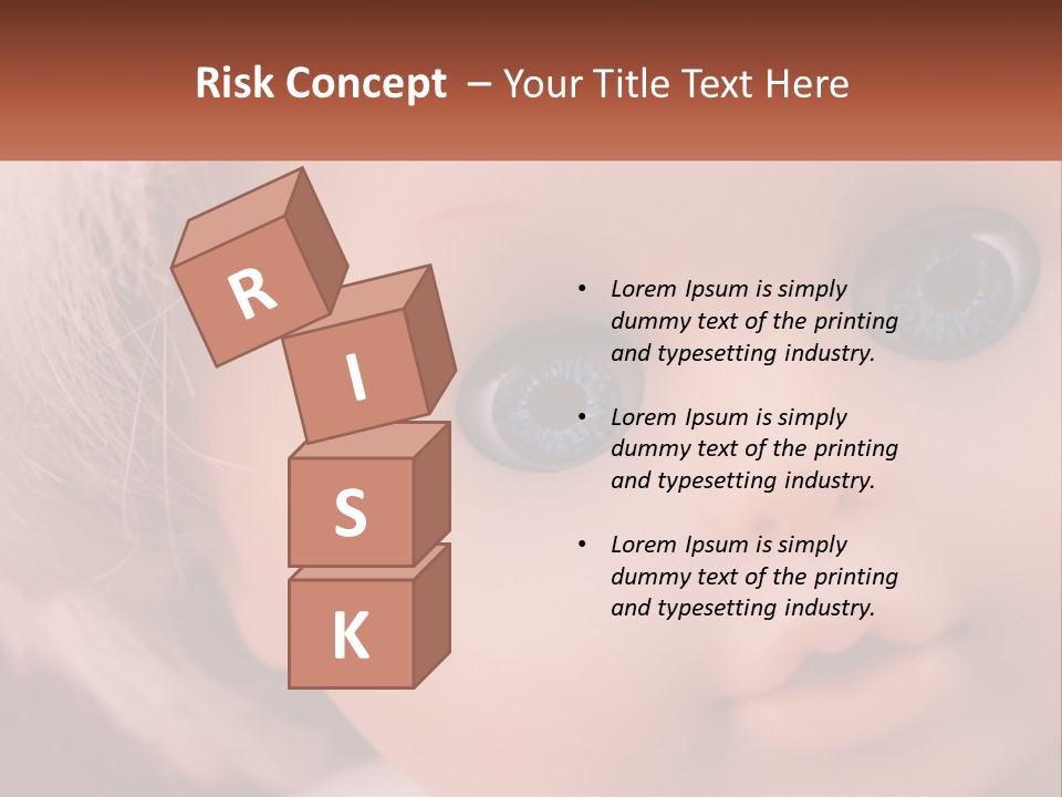 A Close Up Of A Doll With Blue Eyes PowerPoint Template