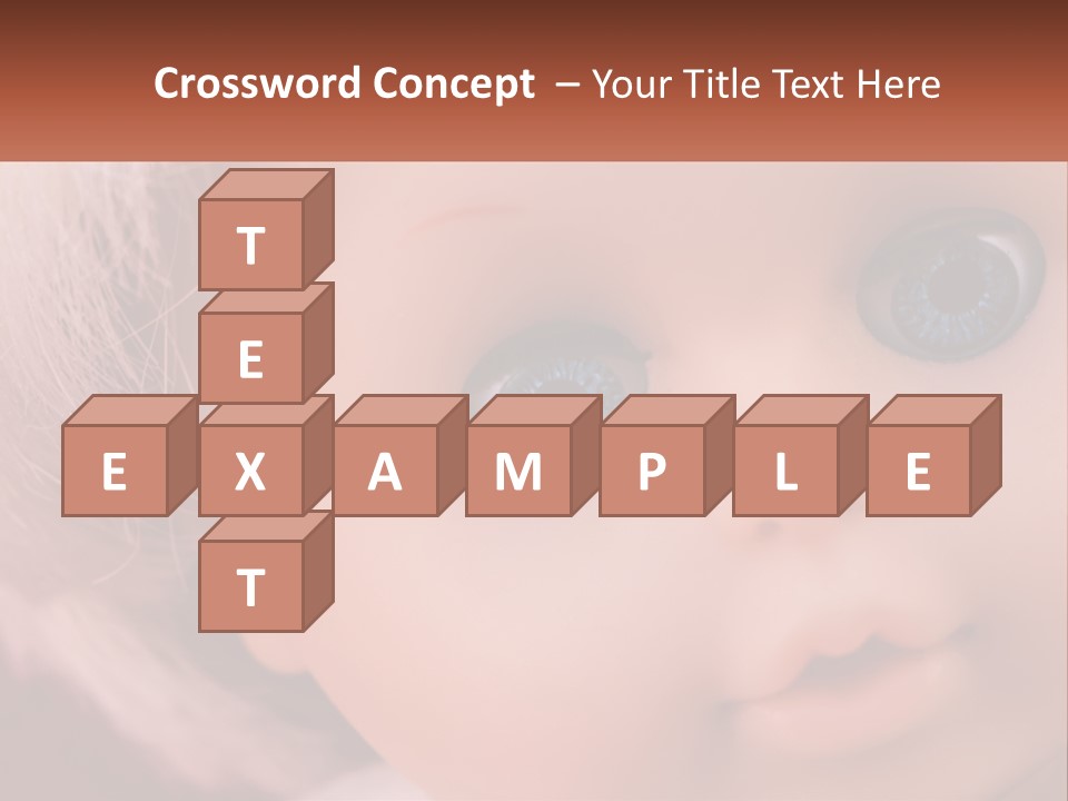 A Close Up Of A Doll With Blue Eyes PowerPoint Template