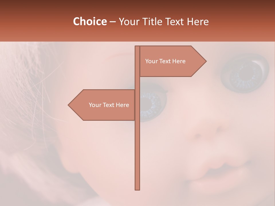 A Close Up Of A Doll With Blue Eyes PowerPoint Template