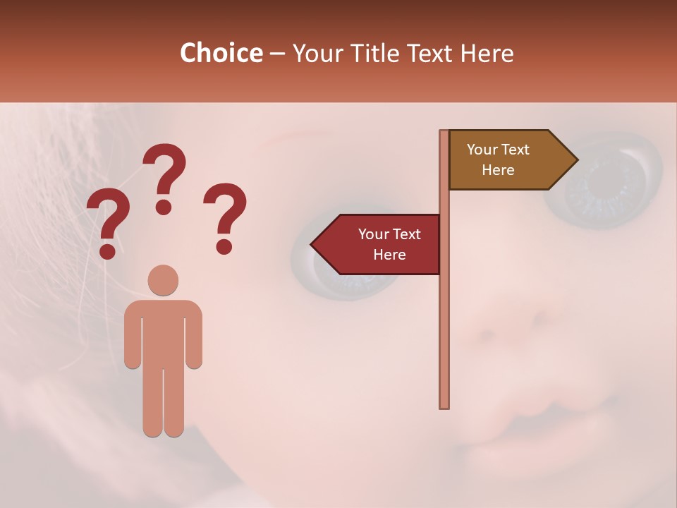 A Close Up Of A Doll With Blue Eyes PowerPoint Template