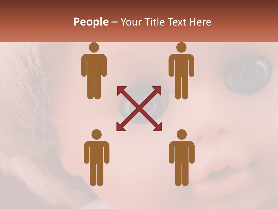 A Close Up Of A Doll With Blue Eyes PowerPoint Template